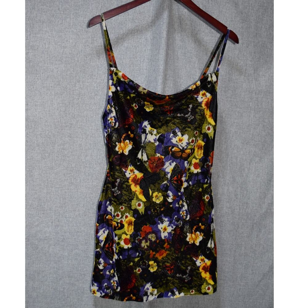 Urban Outfitters M Floral Butterfly Velvet Mini Dress